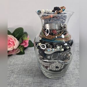 Mistery Costume Jewelry Jar Vintage To Now To Wear Or For Parts